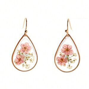 Dried flower earrings A941